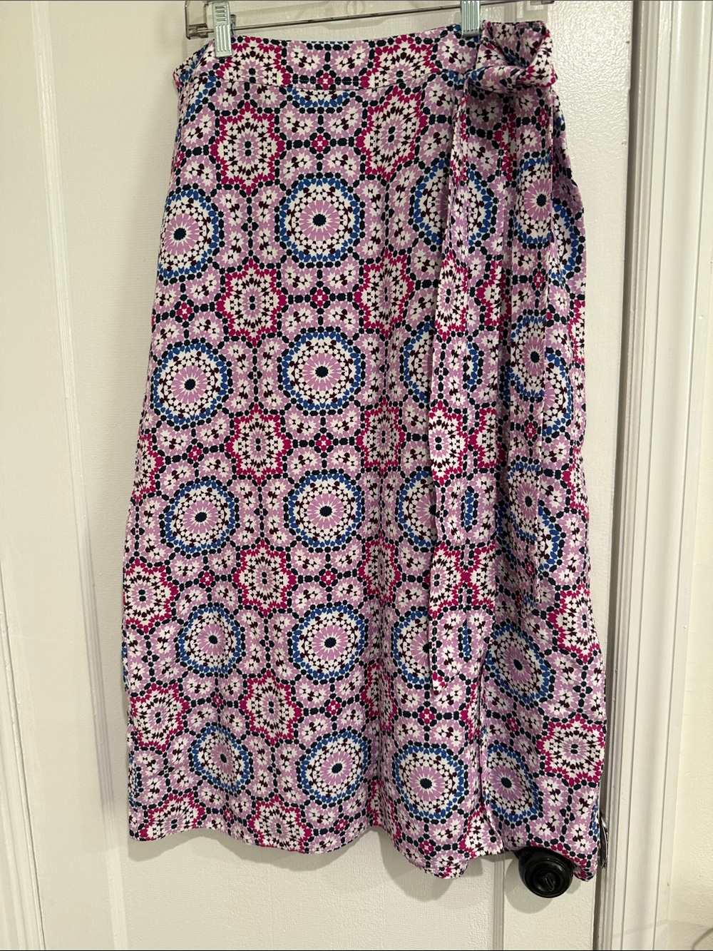 LOFT Pink Floral-Print A-Line Wrap Skirt